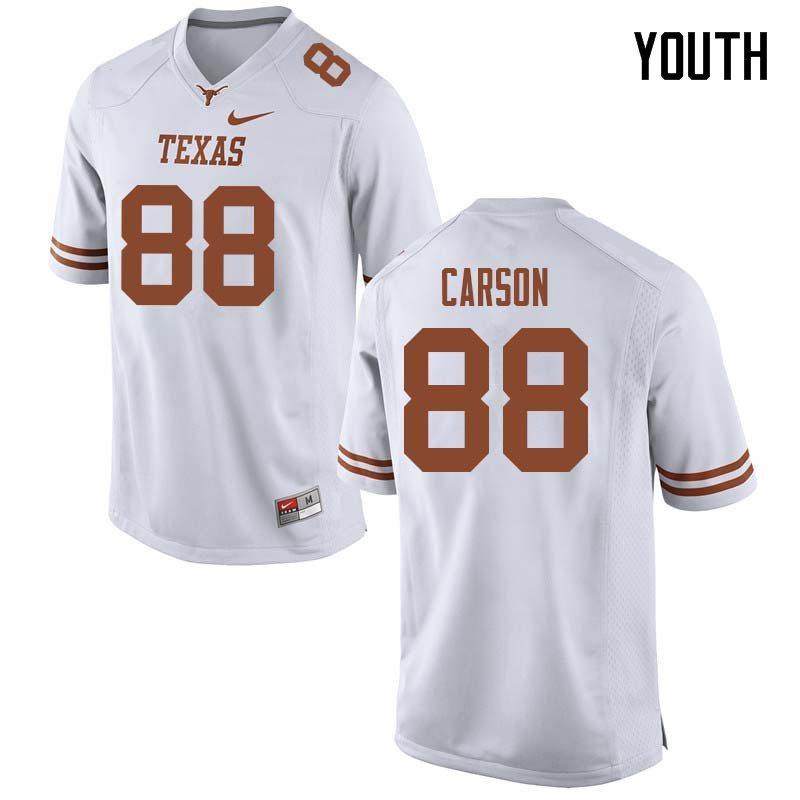 Youth #88 Daniel Carson Texas Longhorns College Football Jerseys Sale-White